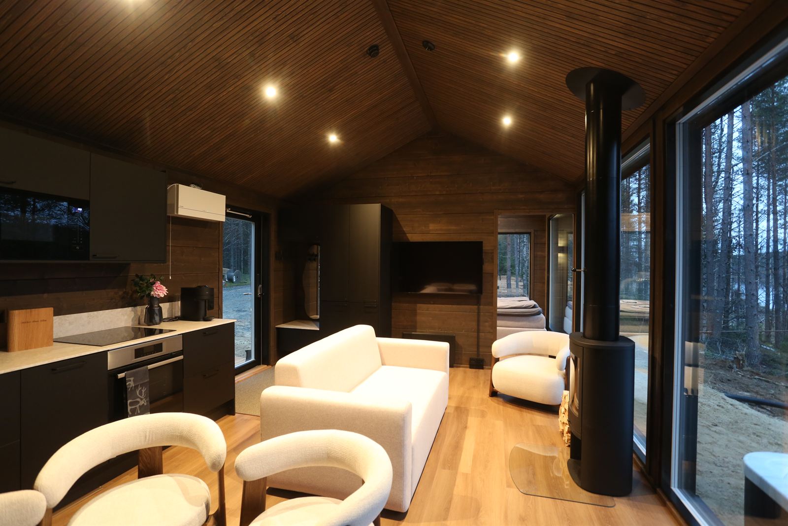 Open living room and kitchen